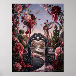 Surrealistische Valentijns Tuindroom Poster