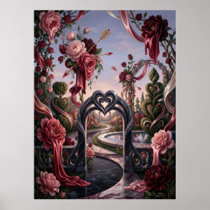 Surrealistische Valentijns Tuindroom Poster