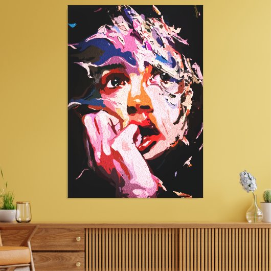 Surrealistische verbrijzelde reflectie - Abstracte Canvas Afdruk (Insitu (Woonkamer))