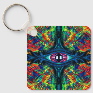 Surrealistische, Verdraaide, Trippy Oog Visioen Ol Sleutelhanger