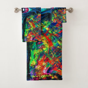 Surrealistische Verdraaide Trippy Oog Visioenair O Bad Handdoek