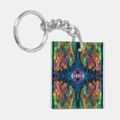 Surrealistische, Verdraaide, Trippy Oog Visionaire Sleutelhanger (Voorkant Links)