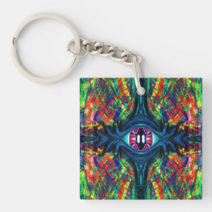 Surrealistische, Verdraaide, Trippy Oog Visionaire Sleutelhanger