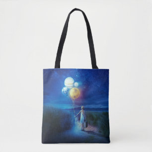 Surrealistische verhuizing naar haar toekomst tote bag
