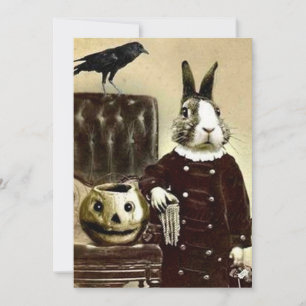 Surrealistische vintage Halloween-feestuitnodiging Kaart