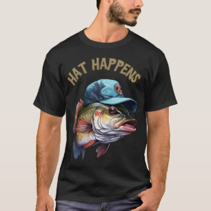 Surrealistische vis in een hoed Cartoon Illustrati T-shirt