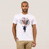 Surrealistische vogel symfonie kunst t-shirt (Voorkant volledig)