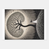 Surrealistische vrouw in verband met bomen inpakpapier vel (Voorkant 3)