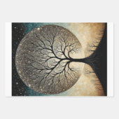 Surrealistische vrouw in verband met bomen inpakpapier vel (Voorkant 2)