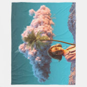 Surrealistische vrouw met palmboom fleece deken (Voorkant)