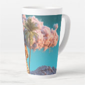 Surrealistische vrouw met palmboom latte mok (Rechterhoek)