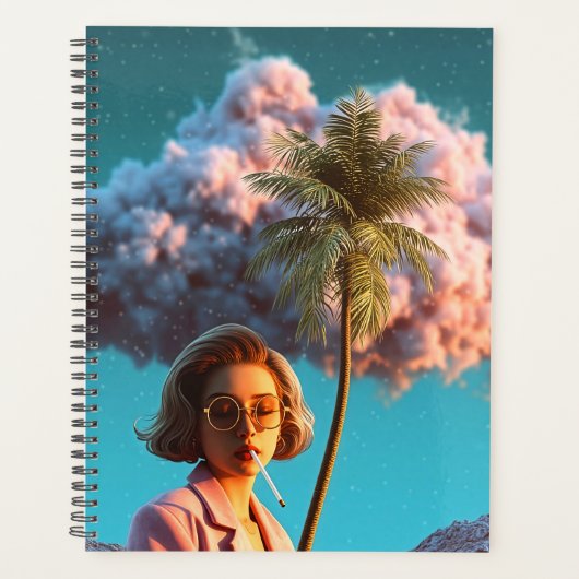 Surrealistische vrouw met palmboom planner (Voorkant)