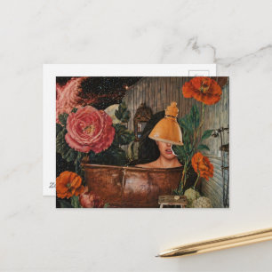 Surrealistische vrouw roestige koperen badkuip blo briefkaart