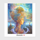 Surrealistische vrouwelijke landschap Fantastische Sticker (Vel)