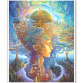 Surrealistische vrouwelijke landschap Fantastische Sticker (Voorkant)