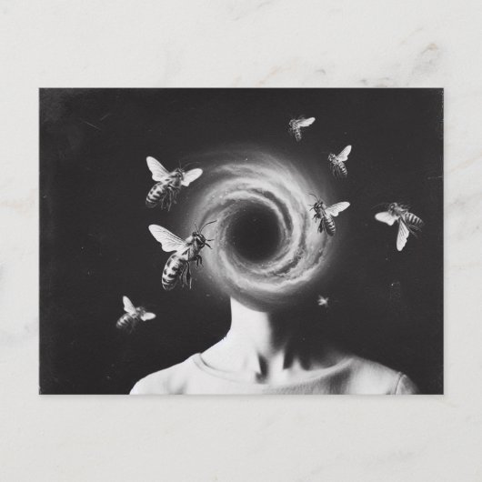 Surrealistische vrouwen en bijen briefkaart (Voorkant)