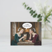 Surrealistische vrouwen en melk is dit lactosevrij briefkaart (Staand voorkant)