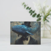 Surrealistische Wal in een Pak Briefkaart (Staand voorkant)