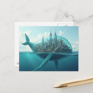 Surrealistische Walvis Stad Briefkaart