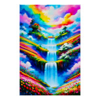 Surrealistische waterval fantasie kunst