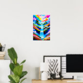 Surrealistische waterval fantasie kunst poster (Thuiskantoor)