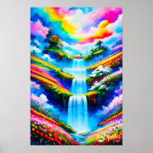 Surrealistische waterval fantasie kunst poster (Voorkant)