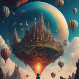 Surrealistische wereld heupfles