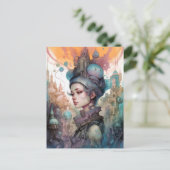 Surrealistische werkomgeving in de stad Fantasy Ar Briefkaart (Staand voorkant)
