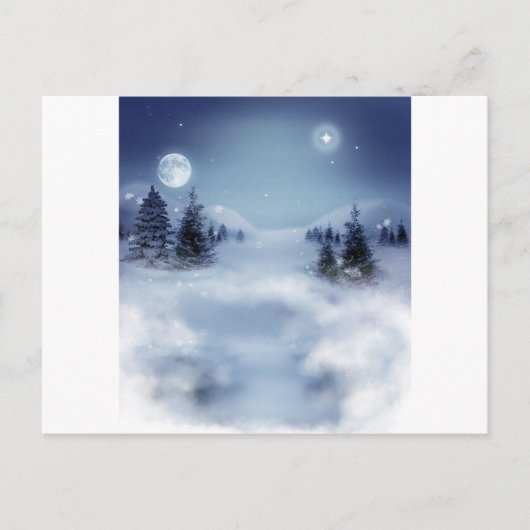 Surrealistische winter briefkaart (Voorkant)