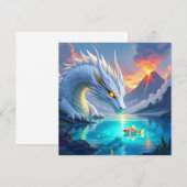 Surrealistische witte draak en gouden vis (Voorkant / Achterkant)