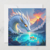 Surrealistische witte draak en gouden vis (Voorkant)