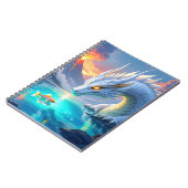 Surrealistische witte draak en gouden vis notitieboek (Linkerzijde)