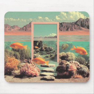 Surrealistische woestijn-oceaan met deur muismat