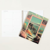 Surrealistische woestijn-oceaan met deur planner (Display)