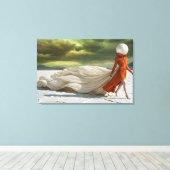 Surrealistische woestijnmode canvas afdruk (Insitu (Houten vloer))