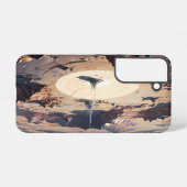 Surrealistische woestijnoase met sci-fi structuurS Samsung Galaxy Hoesje (Achterkant horizontaal)