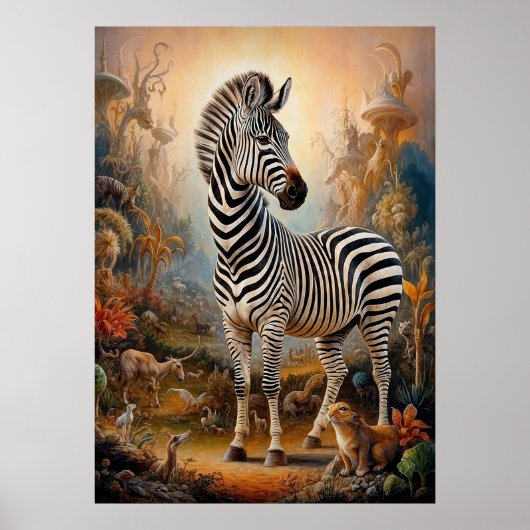 Surrealistische Zebra Safari Poster (Voorkant)