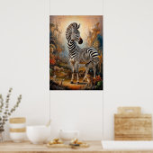 Surrealistische Zebra Safari Poster (Keuken)