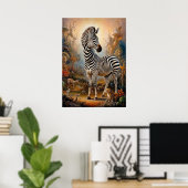 Surrealistische Zebra Safari Poster (Thuiskantoor)