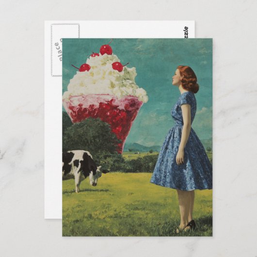 Surrealistische zoete traktatie briefkaart (Voorkant / Achterkant)