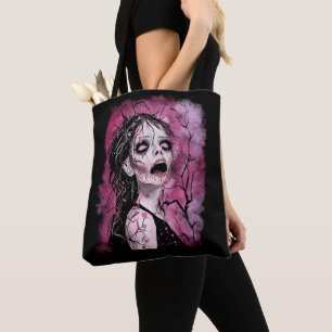 Surrealistische zombie tote bag