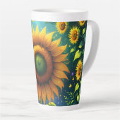 Surrealistische zonnebloemen latte mok (Rechterhoek)