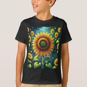 Surrealistische zonnebloemen t-shirt