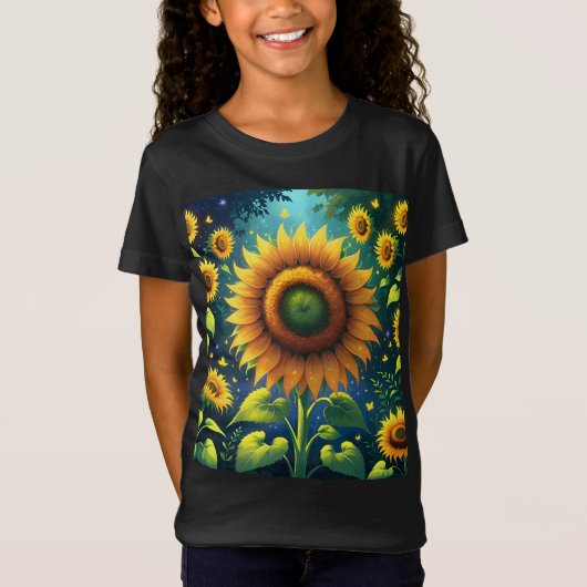 Surrealistische zonnebloemen t-shirt (Voorkant)