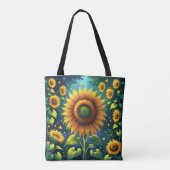 Surrealistische zonnebloemen tote bag (Achterkant)