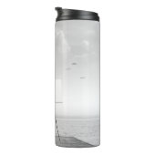 surrealistische zwart - witte kunstschilder die op thermosbeker (Geroteerd rechts)