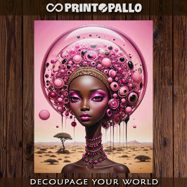 Surrealistische zwarte vrouw in Afrika Tissuepapier