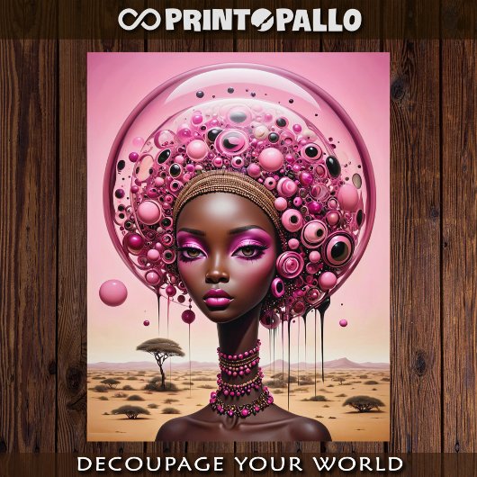 Surrealistische zwarte vrouw in Afrika Tissuepapier