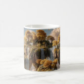 Surrealistische zwevende eilanden met gouden bomen koffiemok (Center)