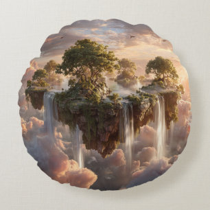 SURREALISTISCHE ZWEVENDE EILANDEN MET WATERVALLEN ROND KUSSEN